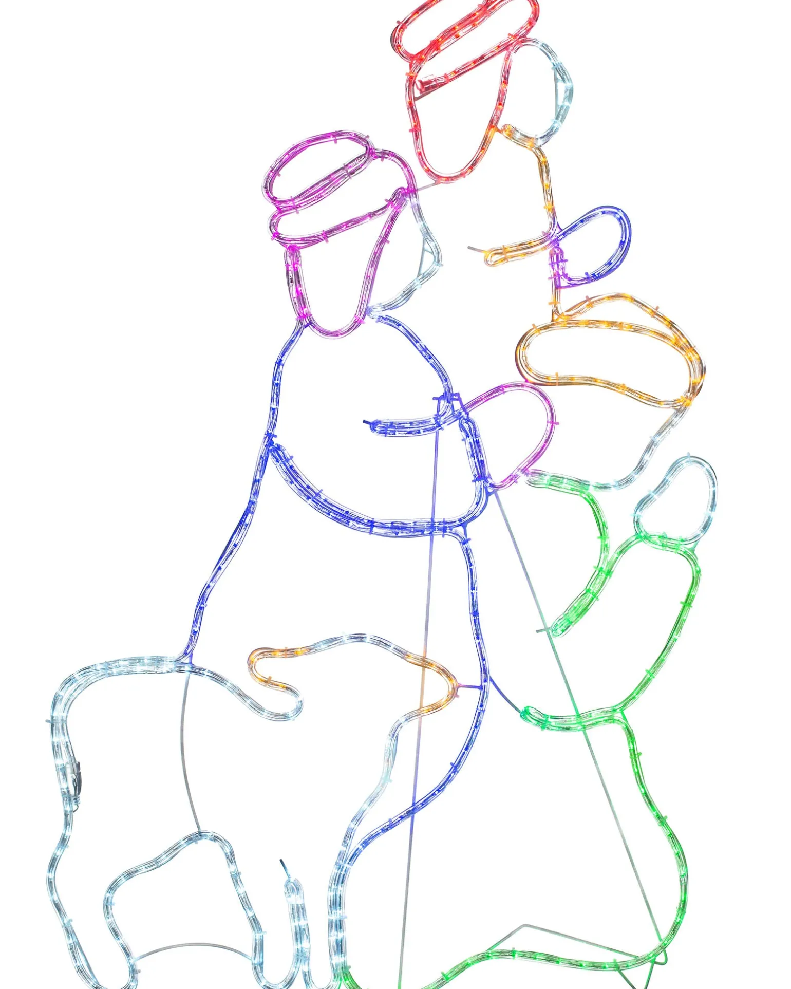 3 Wise Men Neon Rope Light Silhouette, 121 Cm