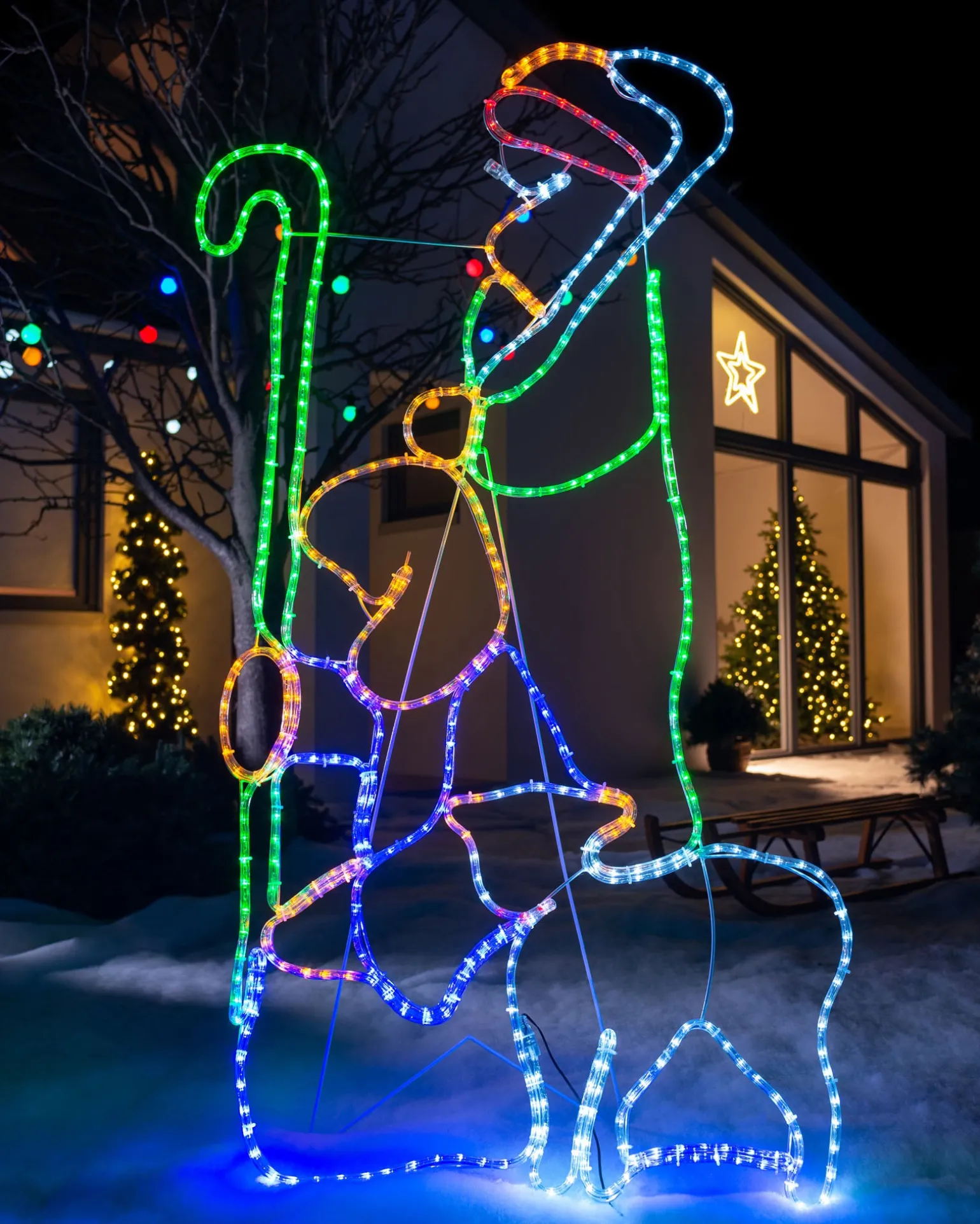 2 Wise Men Rope Light Silhouette, 152 Cm