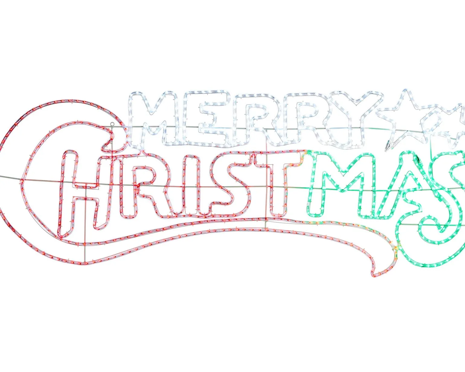 Animated Merry Christmas Rope Light Silhouette, 185 Cm