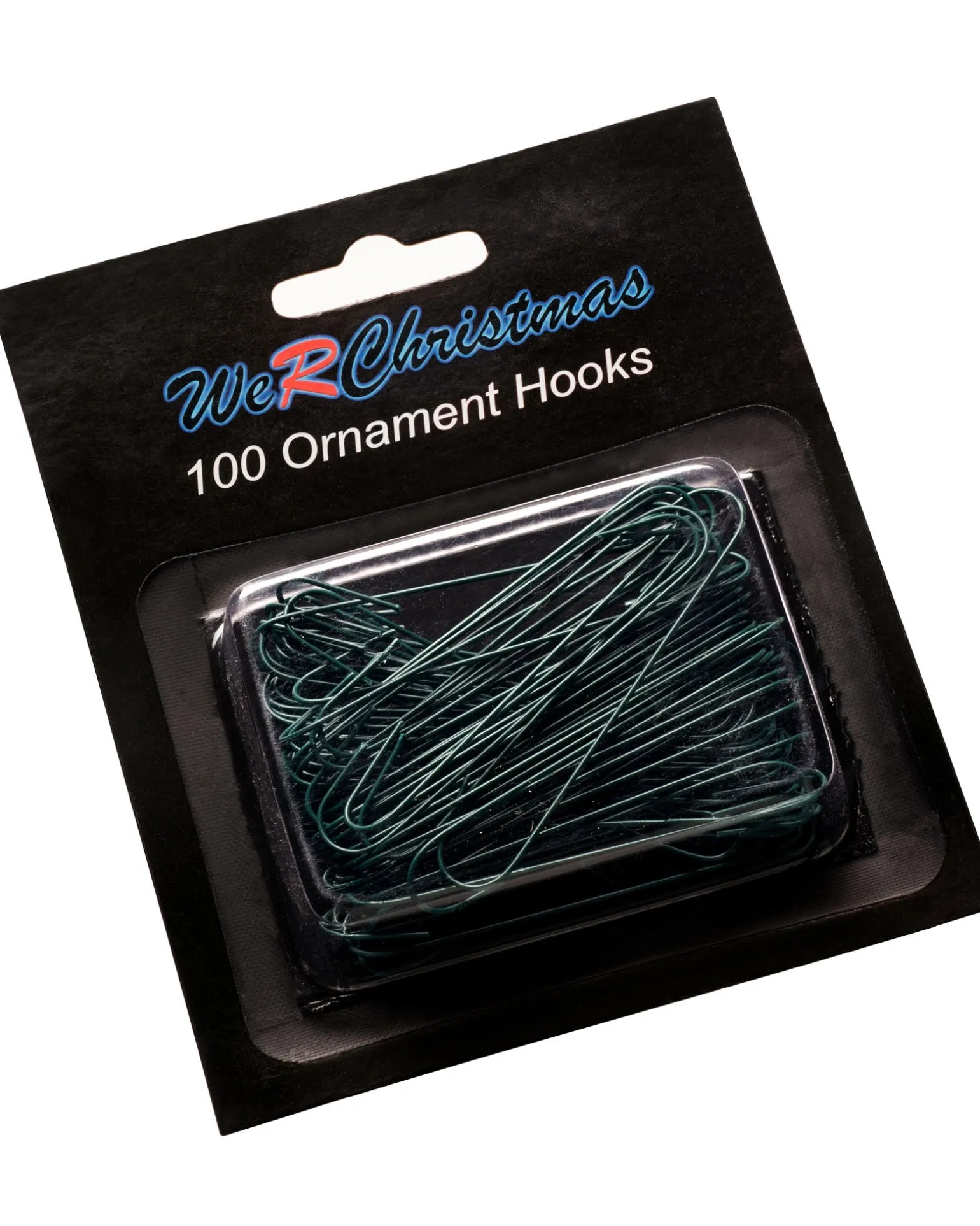 Bauble Ornament Hooks, Green, Pack Of 100