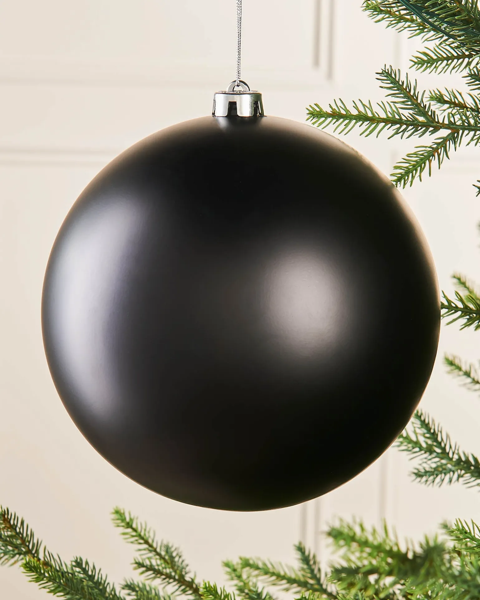 Black Large Matt Shatterproof Bauble, 20 Cm