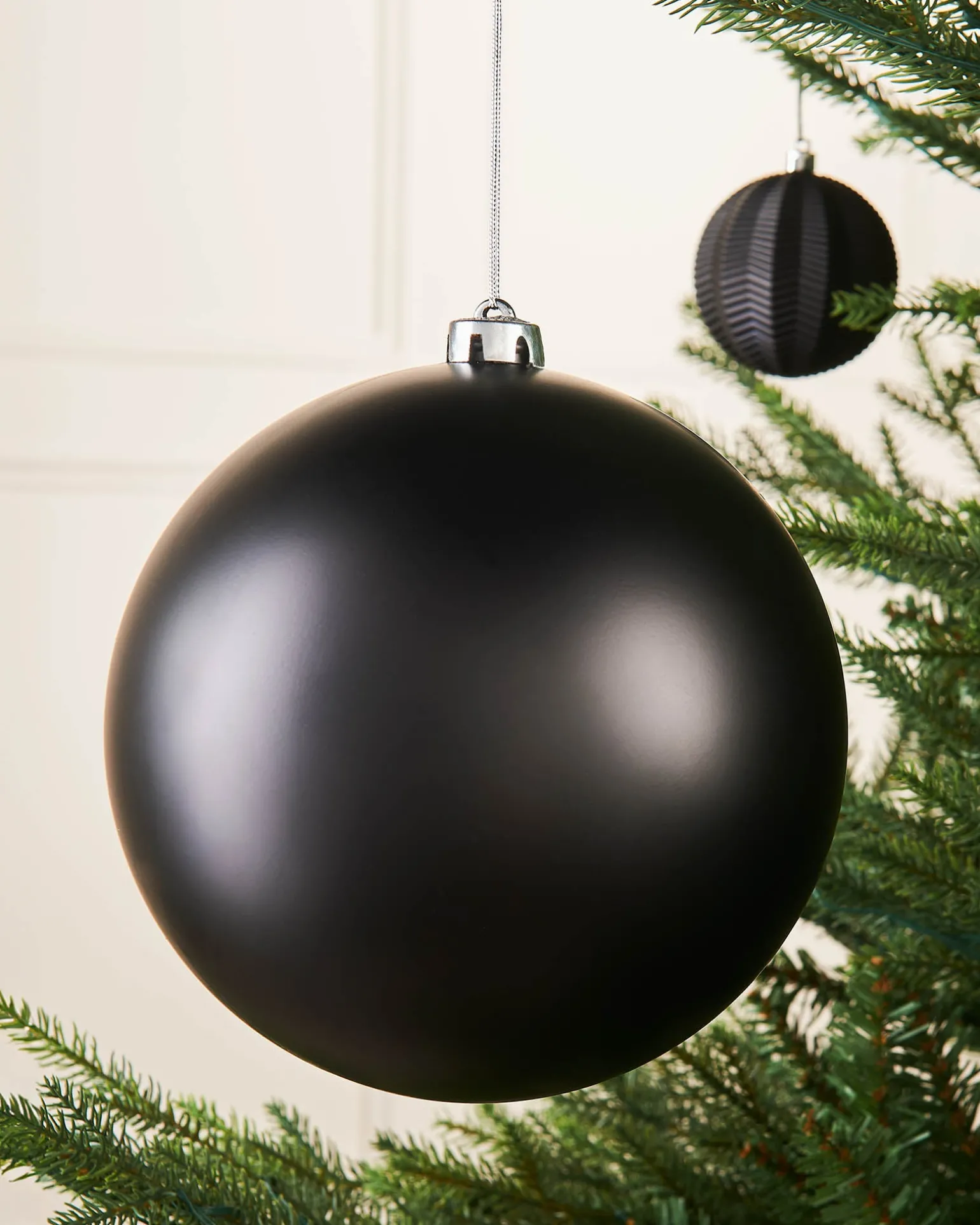 Black Large Matt Shatterproof Bauble, 20 Cm