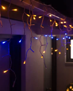 Connectable Icicle 240 LED Christmas Lights, Multi-Coloured