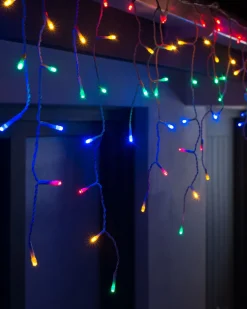 Connectable Icicle 240 LED Christmas Lights, Multi-Coloured