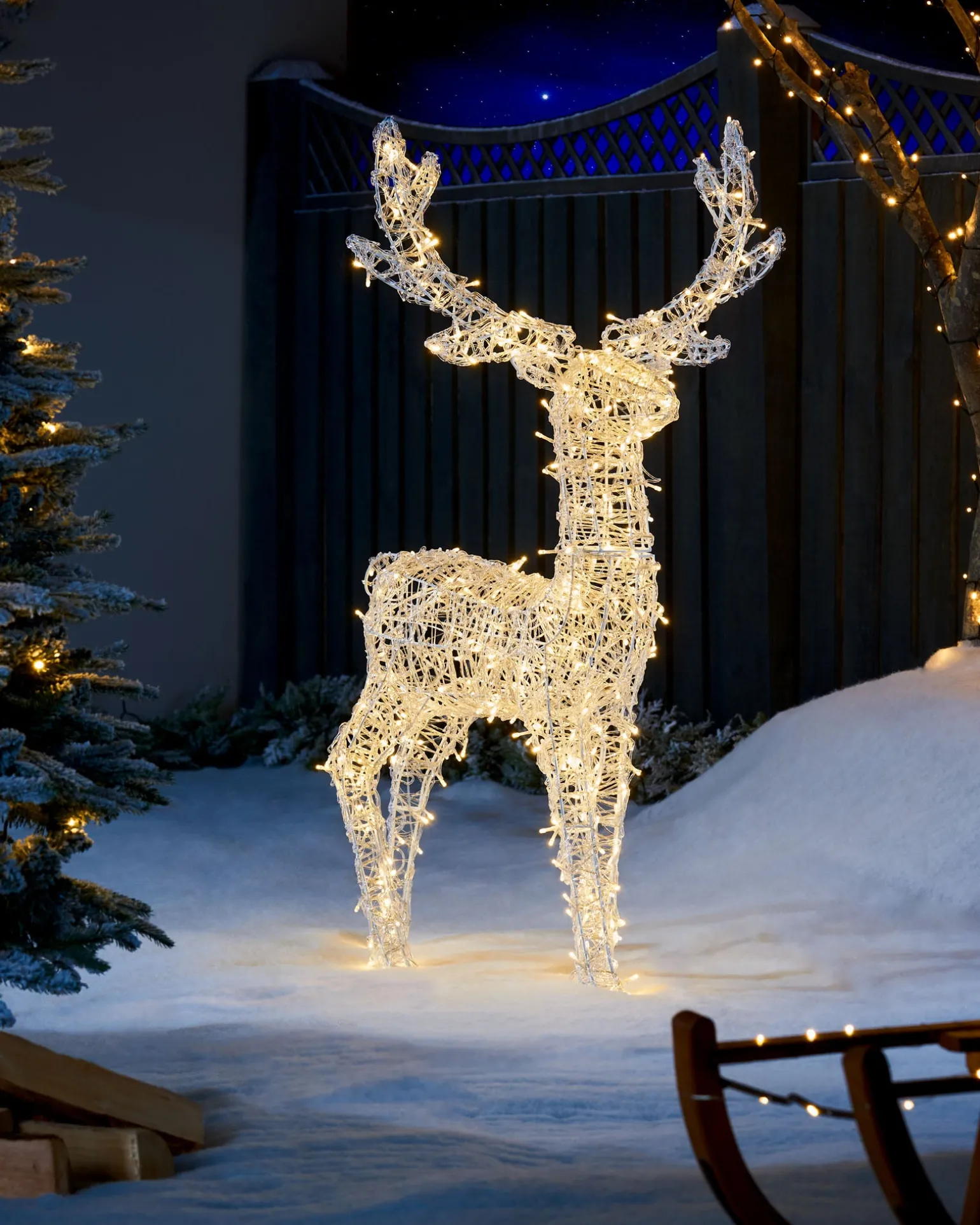 3D Acrylic Reindeer Decoration, 122 Cm