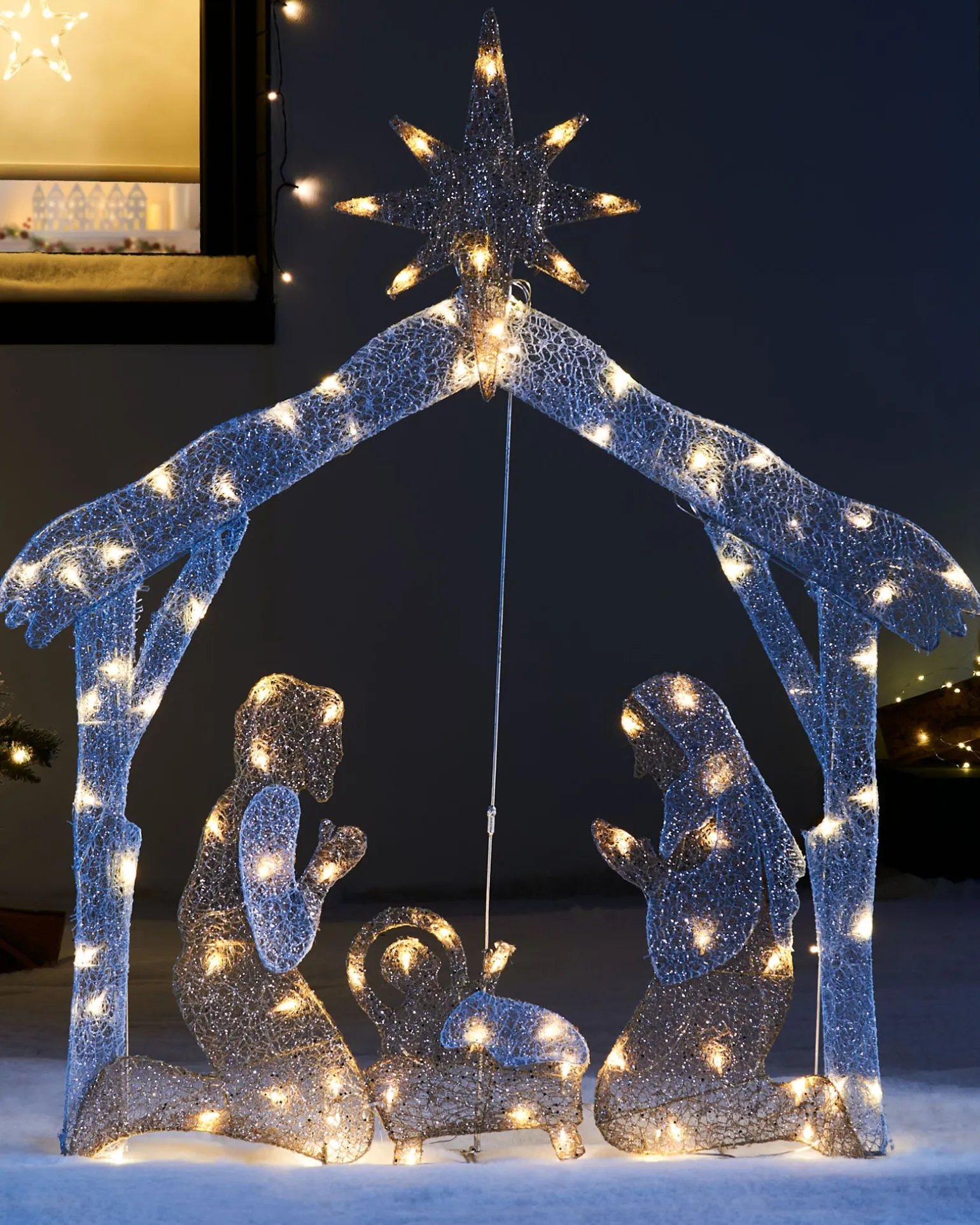 2D Mesh Nativity Set, 130 Cm