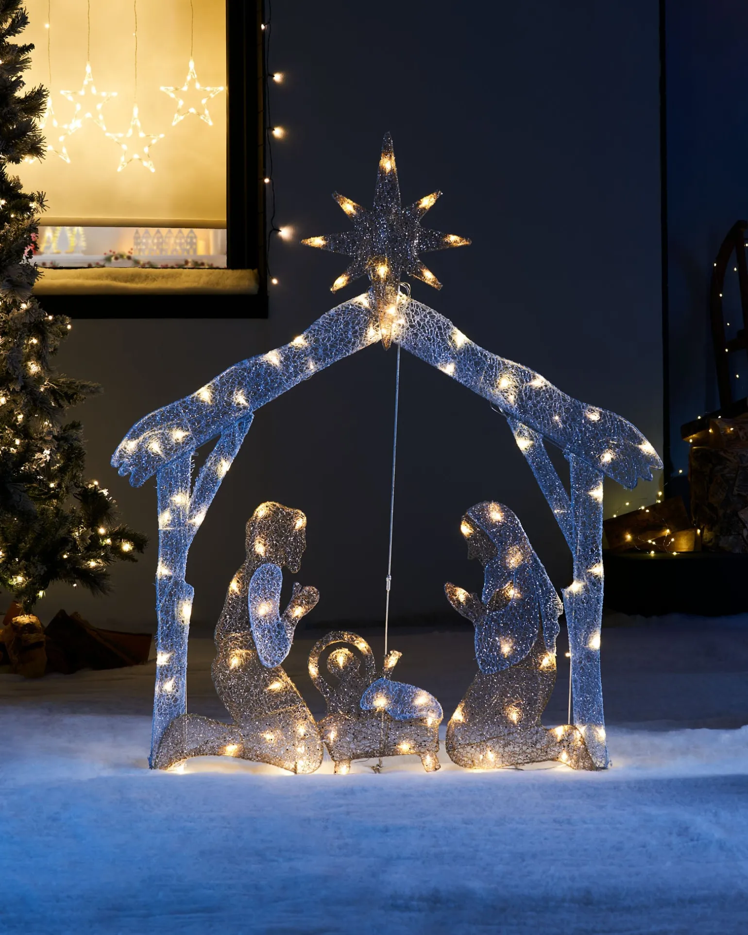 2D Mesh Nativity Set, 130 Cm