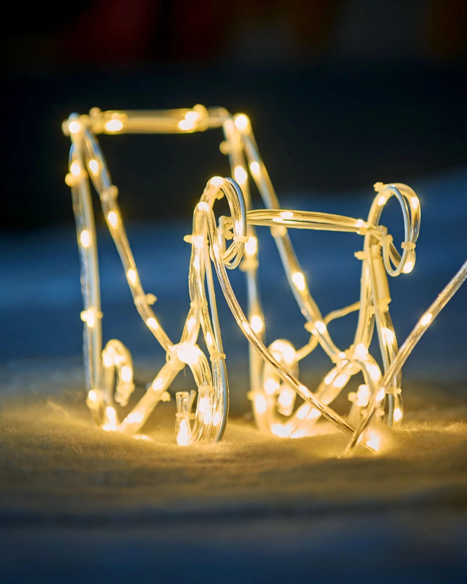 3D Reindeer With Sleigh Rope Light Silhouette, 120 Cm