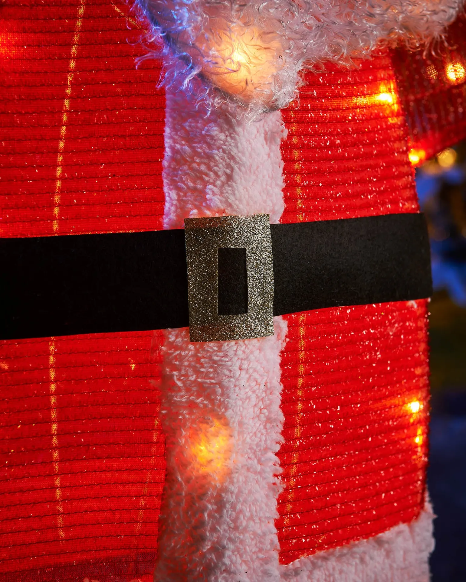 3D Tinsel Santa With Gift Box Silhouette