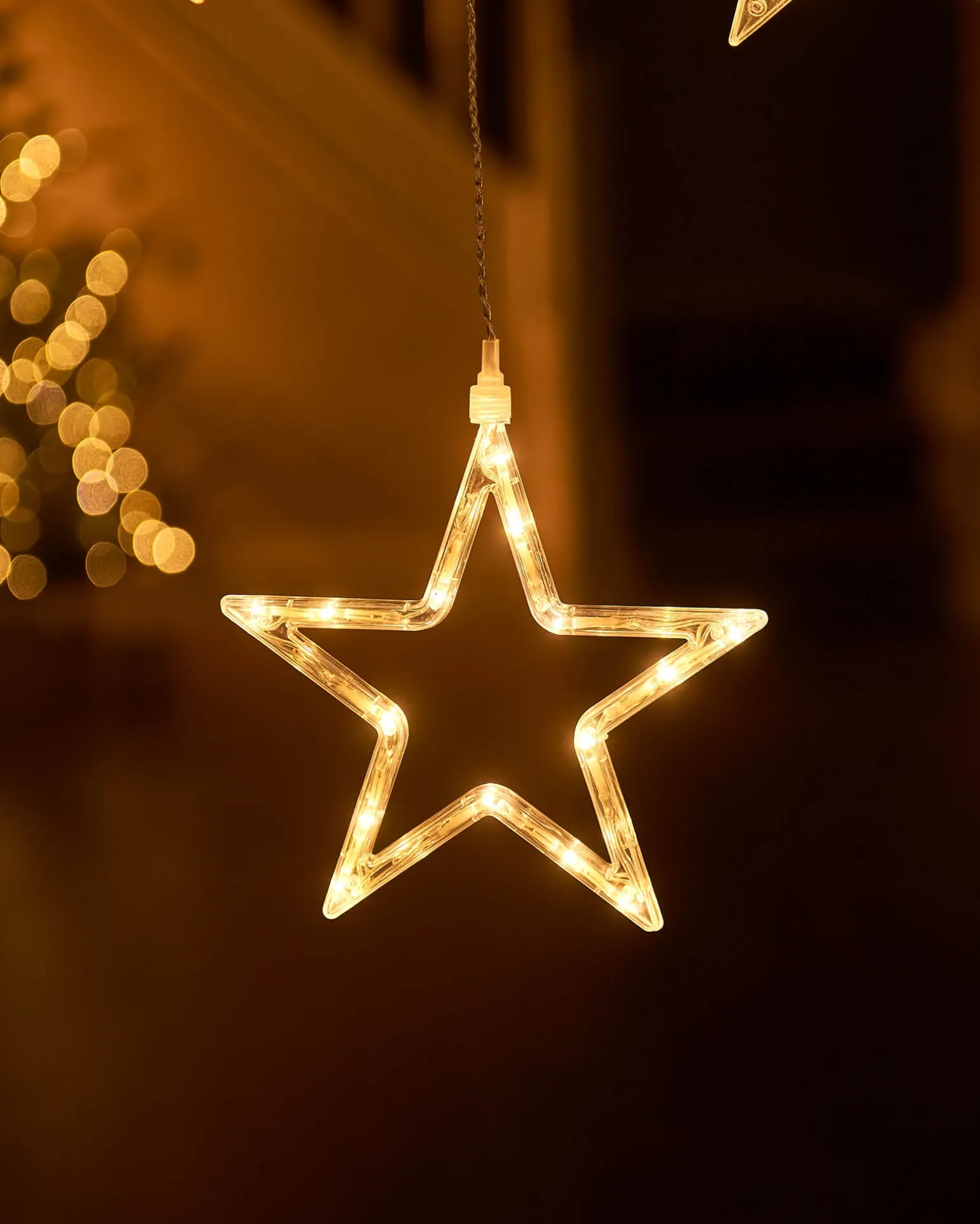 Flashing Star Curtain Net Light, White, 2 M