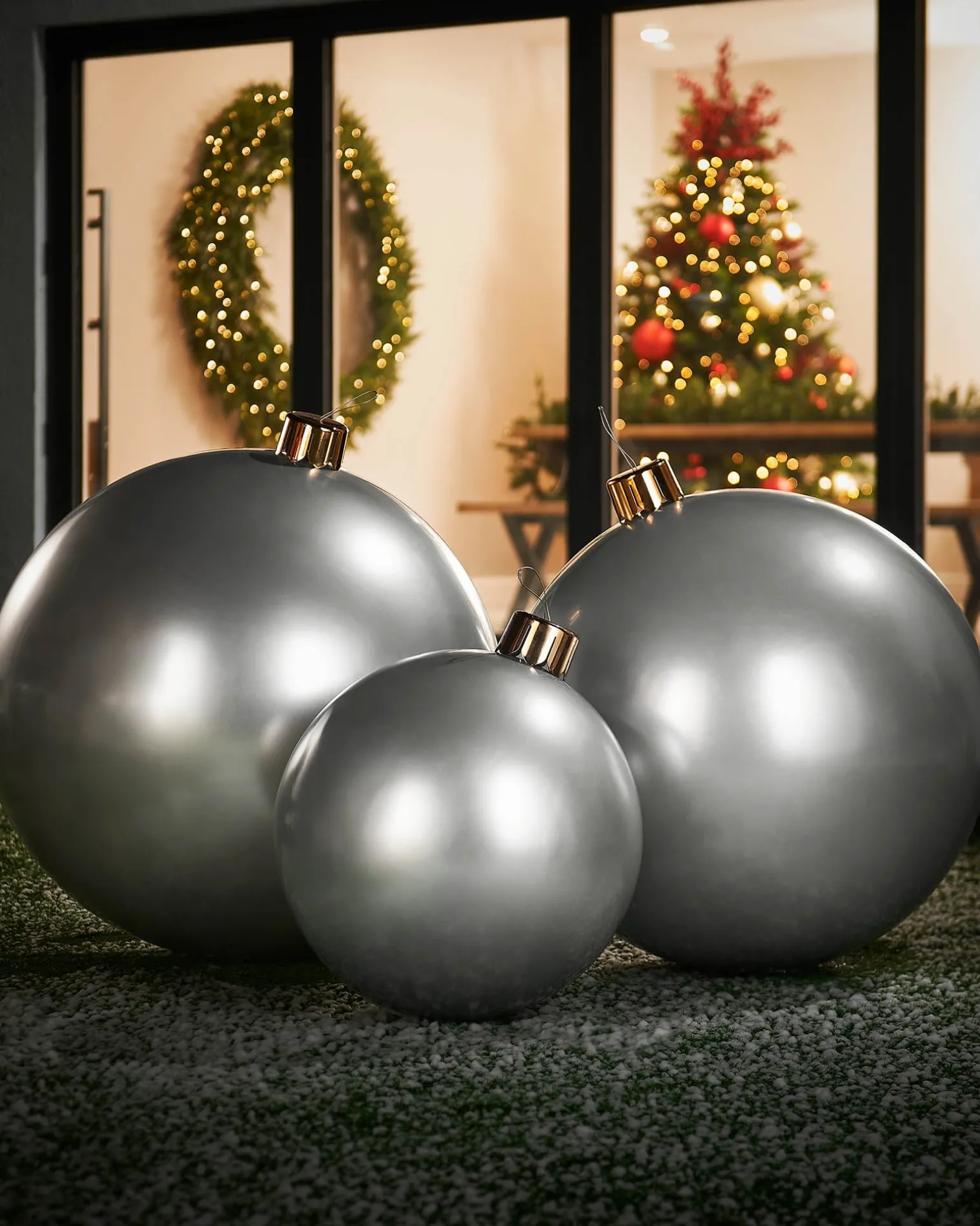 Inflatable Christmas Bauble, Silver, 45 Cm