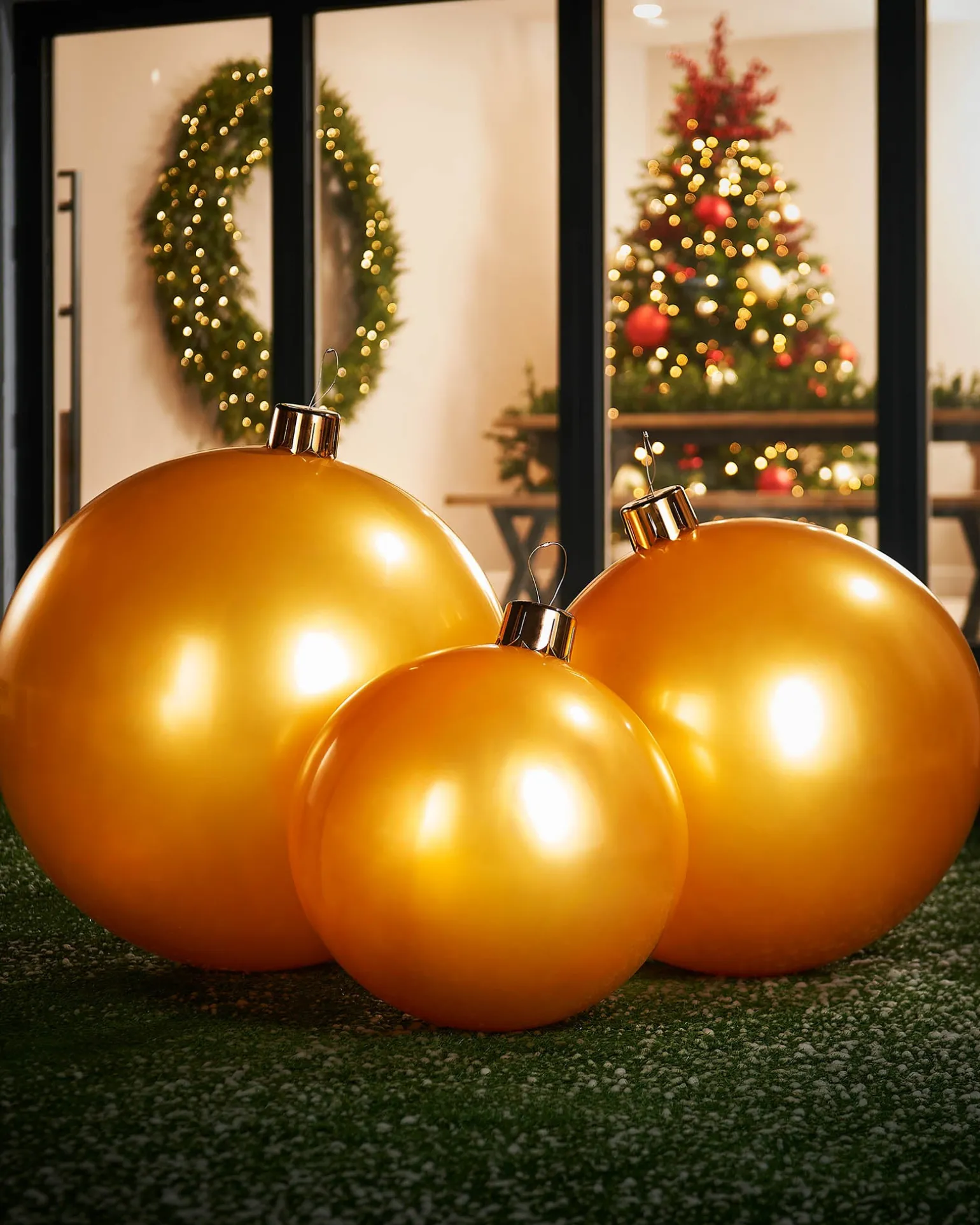Inflatable Christmas Bauble, Gold, 66 Cm