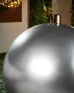 Inflatable Christmas Bauble, Silver, 66 Cm