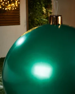 Inflatable Christmas Bauble, Green, 66 Cm