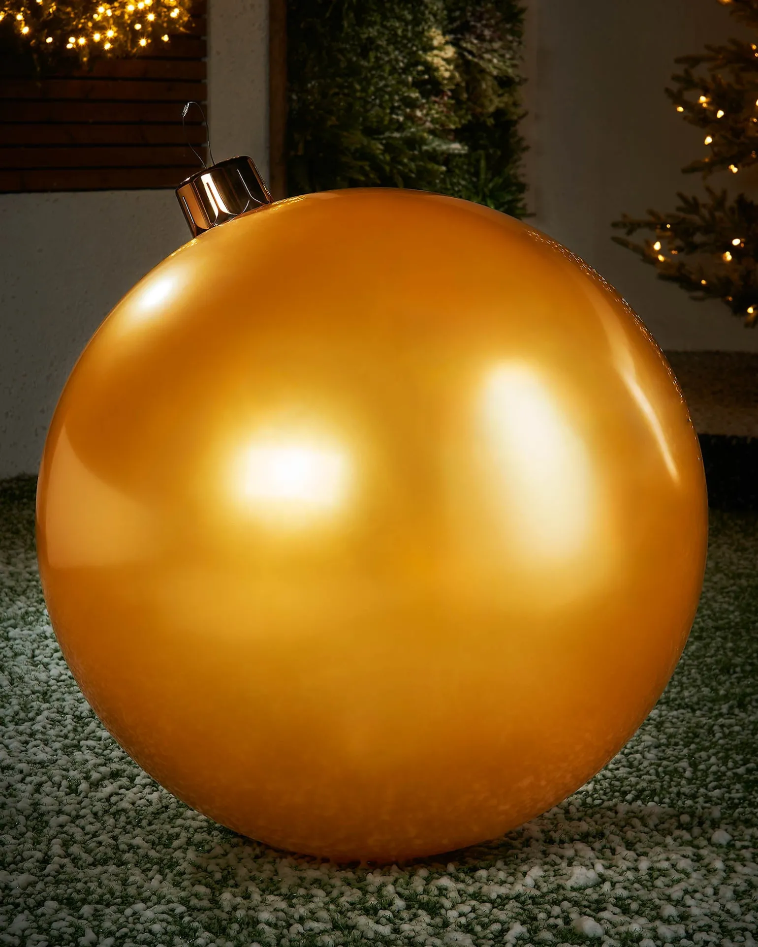 Inflatable Christmas Bauble, Gold, 76 Cm