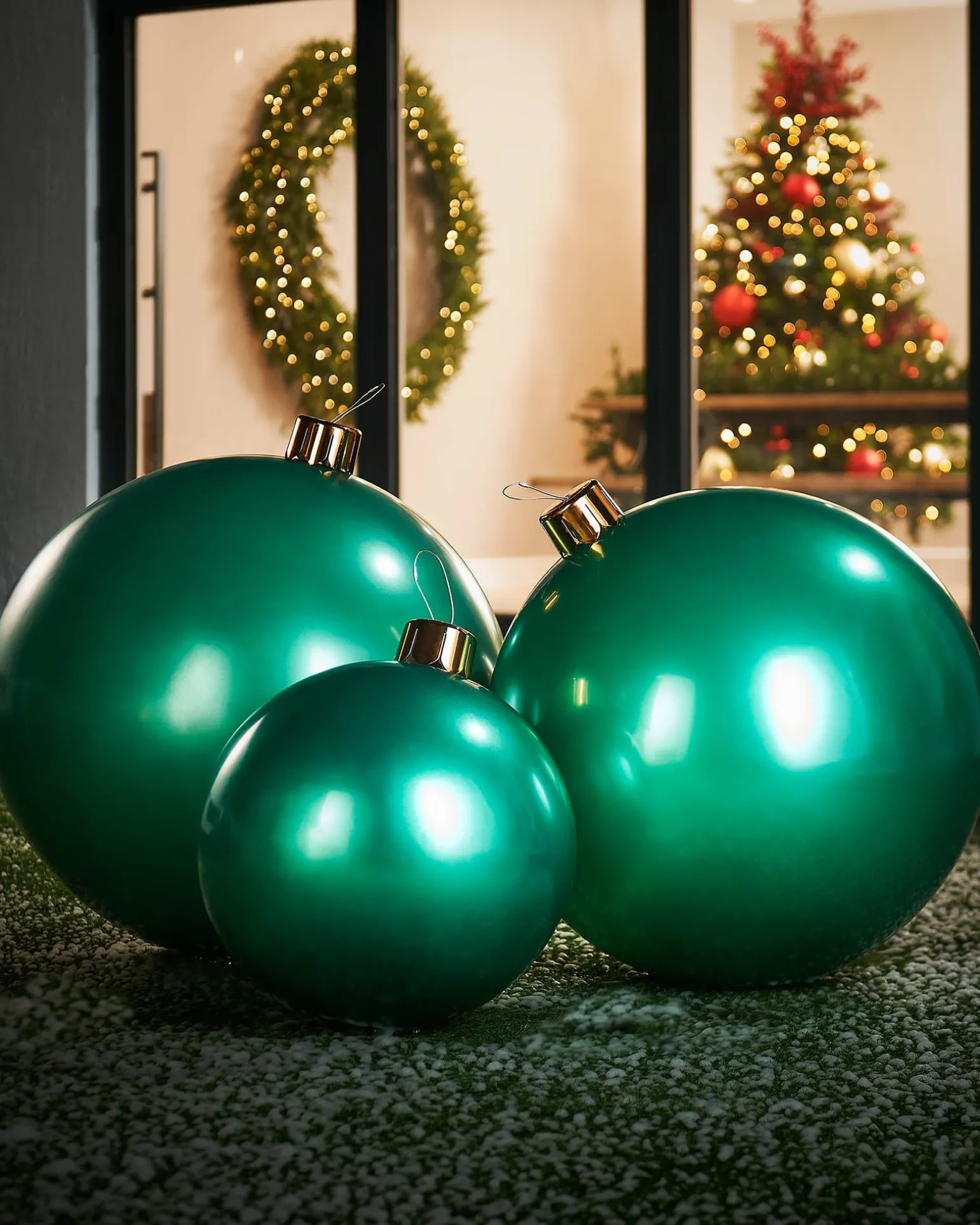 Inflatable Christmas Bauble, Green, 76 Cm