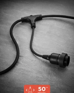 LINK FESTOON E27 Long Drop Belt, Connectable, 10 Sockets, 50 Cm Spacing