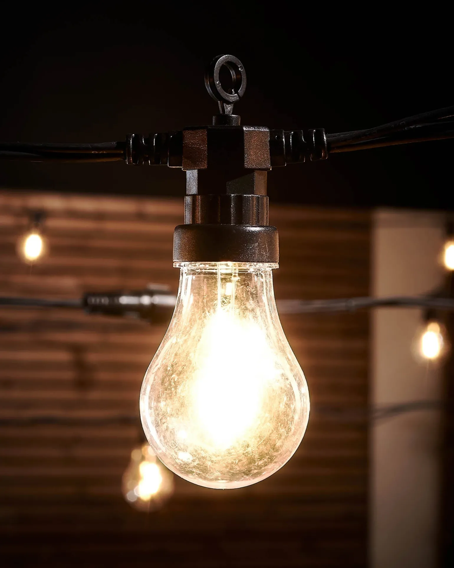 LINK PRO LED Festoon Lights, A60 Filament Bulb, Black Cable, Warm White