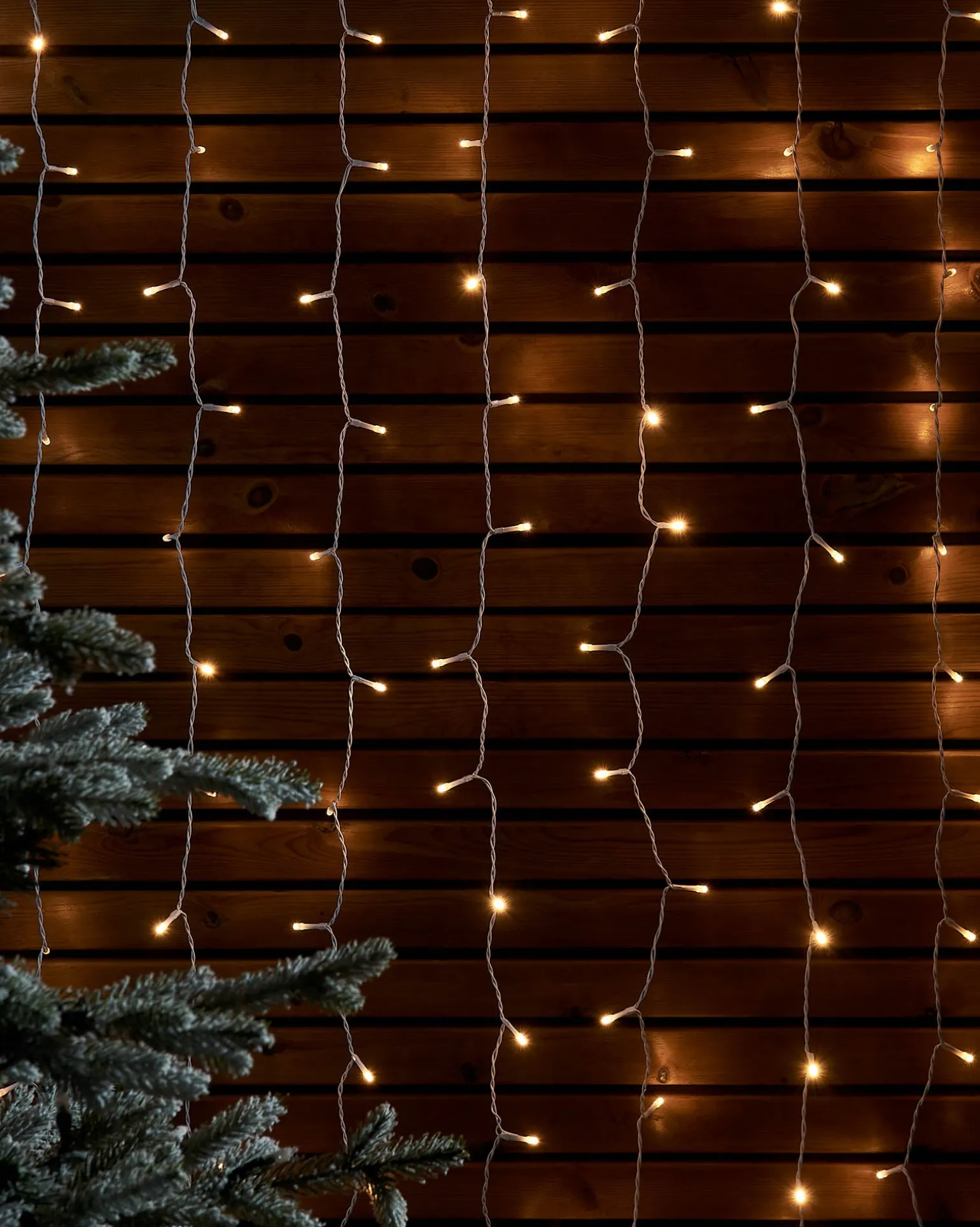 LINK UP LED Curtain Lights, White Cable, 2 M X 2.5 M, Warm White