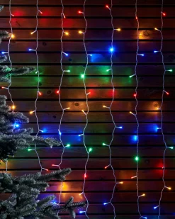 LINK UP LED Curtain Lights, White Cable, 2 M X 2.5 M, Multi Colour