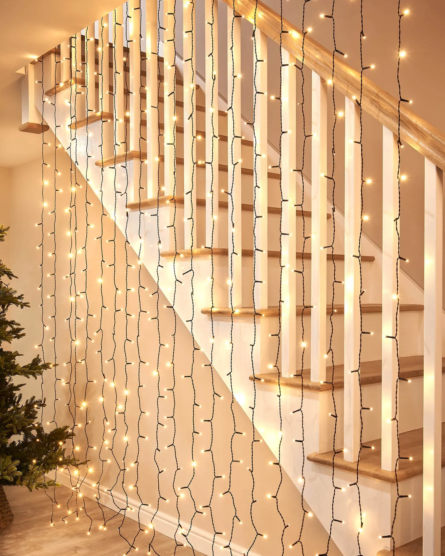 LINK UP LED Curtain Lights, Black Cable, 2 M X 2.5 M, Warm White
