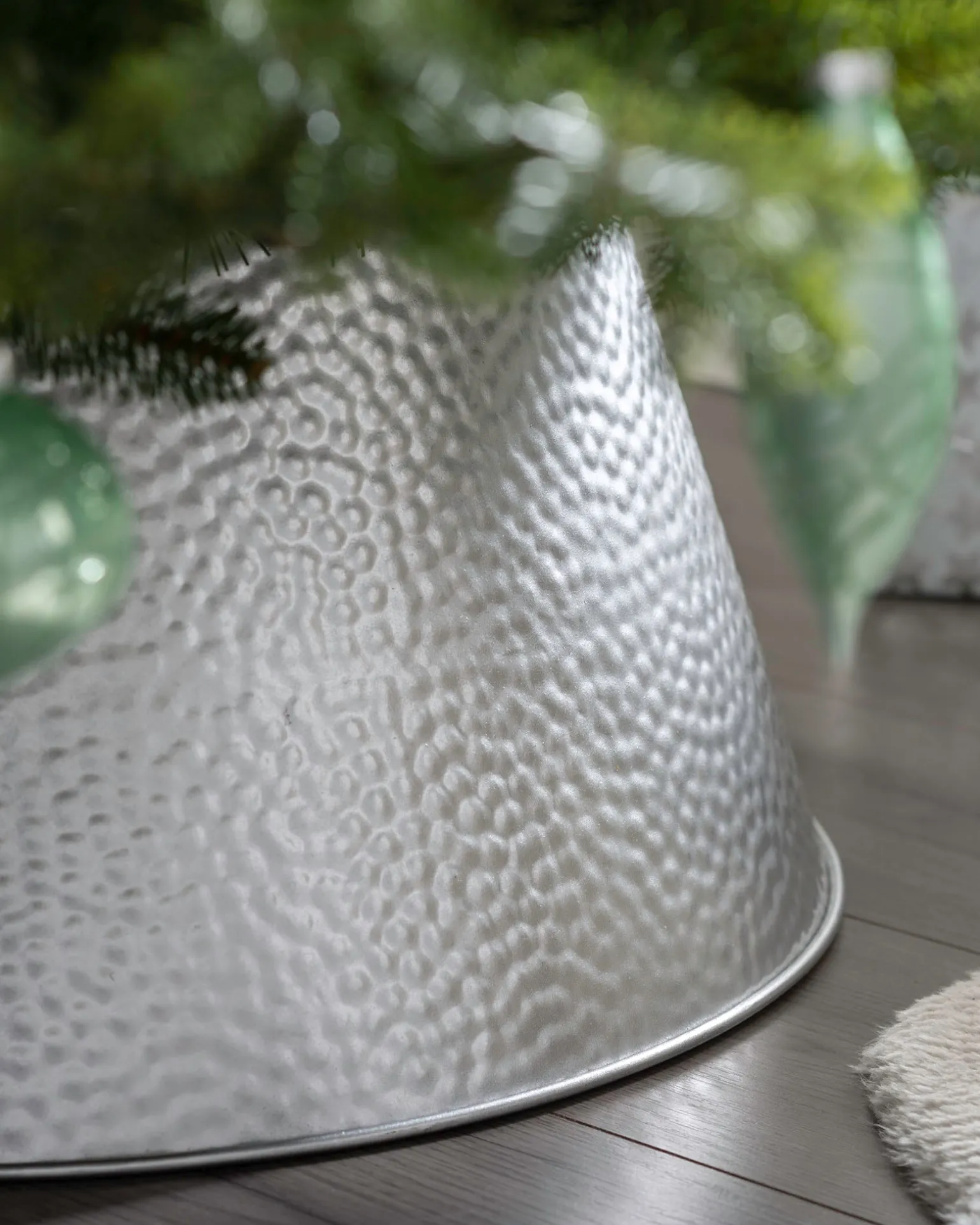 Metal Tin Tree Collar, Silver, 55 Cm