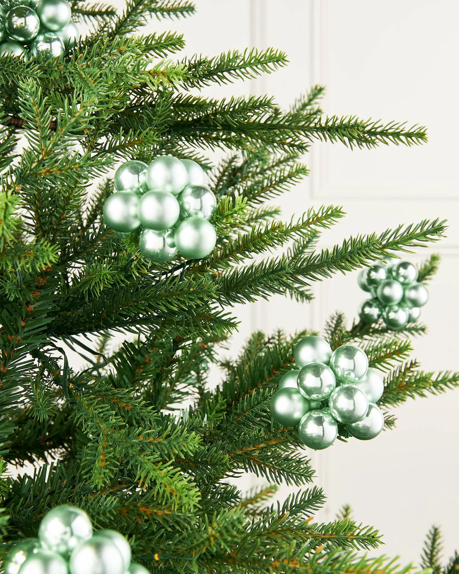 Mint Green Glass Berry Cluster Baubles, 10 Pack