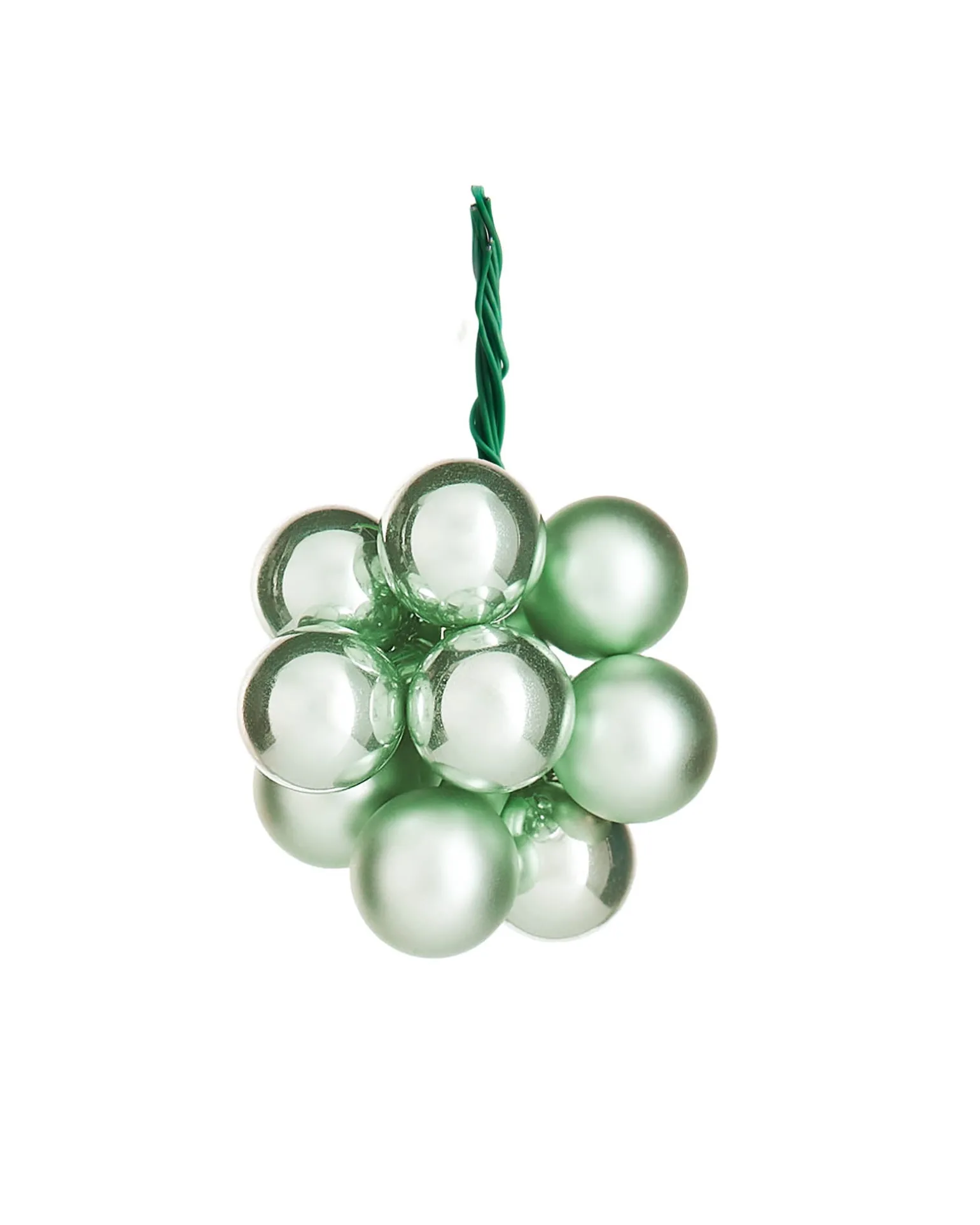 Mint Green Glass Berry Cluster Baubles, 10 Pack