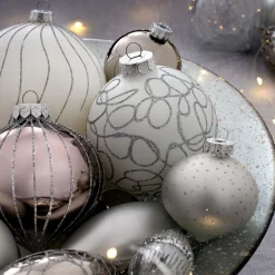 Moonbeam Glass Baubles, 5 Pack, 15 Cm