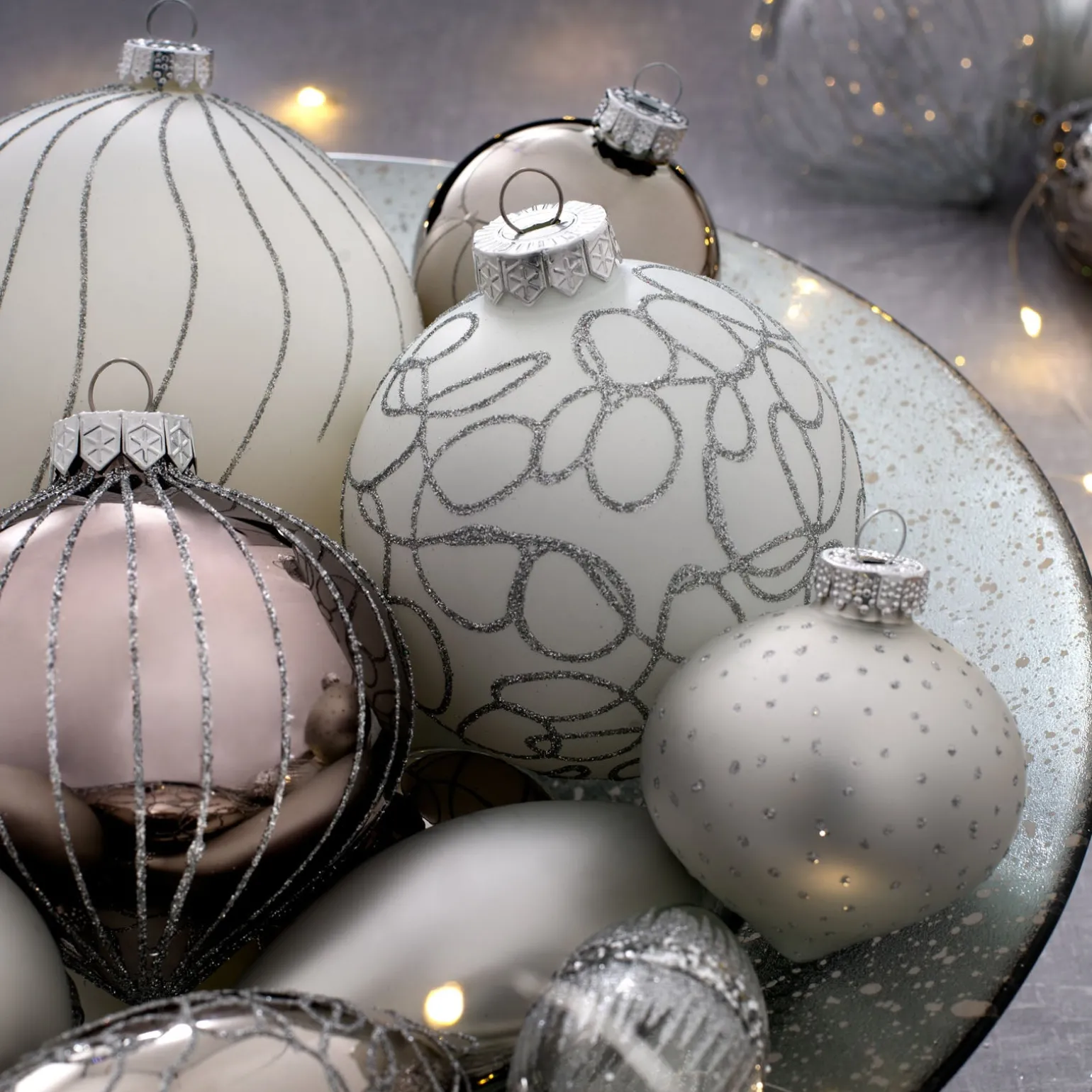 Moonbeam Glass Baubles, 5 Pack, 15 Cm