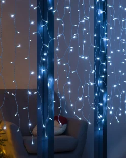 Multi-Function 500 LED Connectable Curtain Light String, Bright White