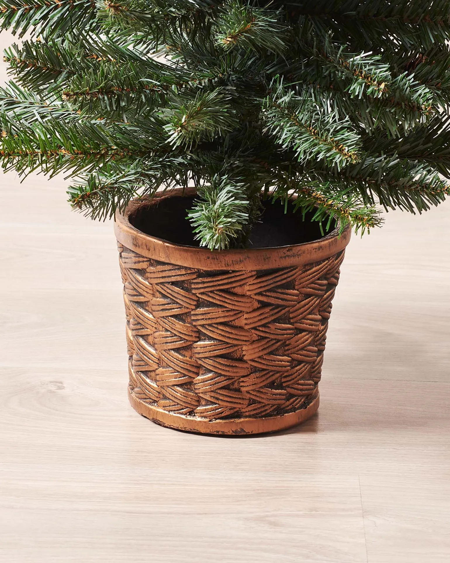 Potted Craford Blue Pine Decorated Christmas Tree, 3 Ft