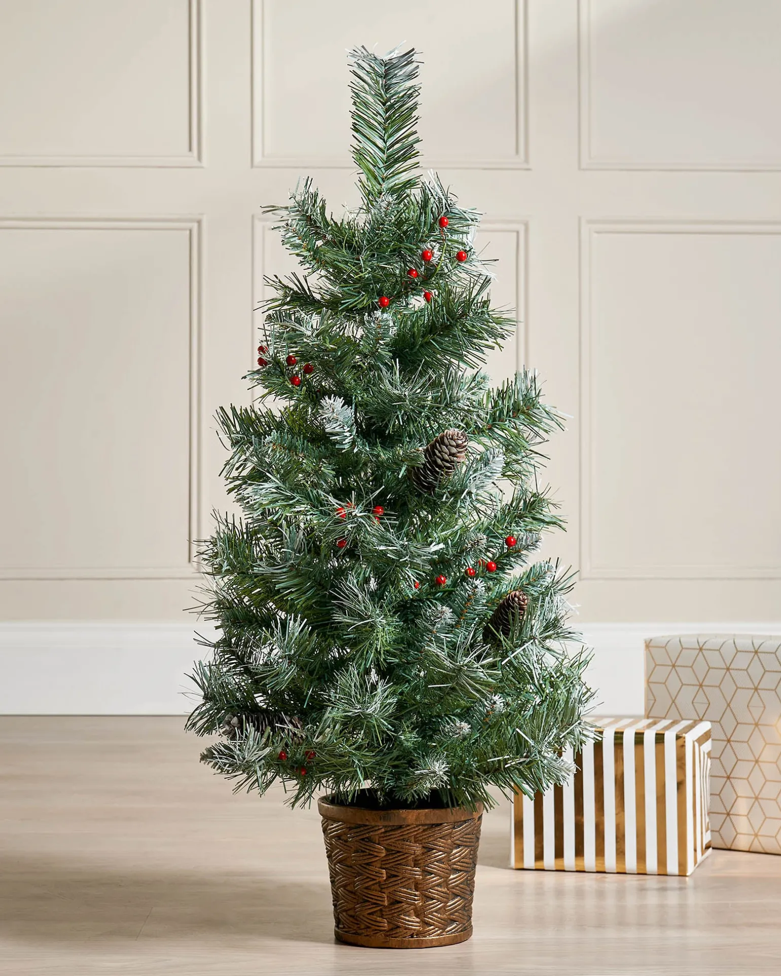 Potted Scandinavian Blue Spruce Christmas Tree, 3 Ft