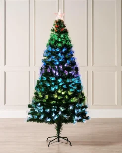 Pre-Lit Colour Changing Fibre Optic Christmas Tree, 6 Ft