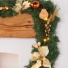 Pre-Lit Decorated Garland, Copper/Gold, 9 Ft