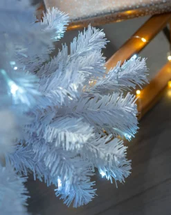 Pre-Lit Deluxe White Pine Multi-Function Christmas Tree, 6 Ft