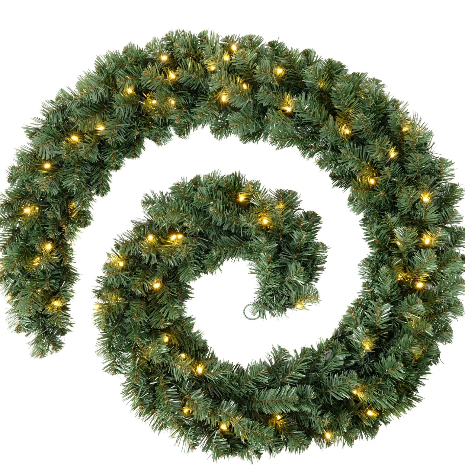 Pre-Lit Extra Thick Pine Garland, 9 Ft