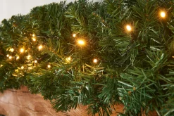Pre-Lit Extra Thick Pine Garland, 9 Ft