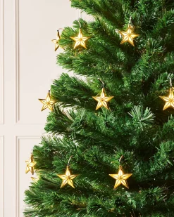 Pre-Lit Fibre Optic Christmas Tree With Stars, 6 Ft