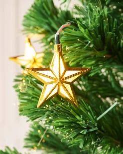Pre-Lit Fibre Optic Christmas Tree With Stars, 7 Ft