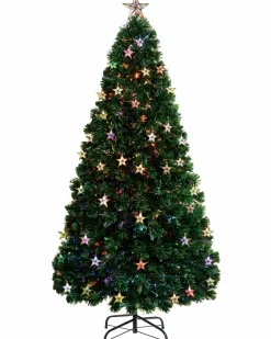 Pre-Lit Fibre Optic Christmas Tree With Tree Topper, 5 Ft
