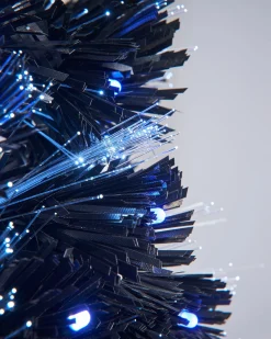 Pre-Lit Fibre Optic Slim Black Christmas Tree, 5 Ft