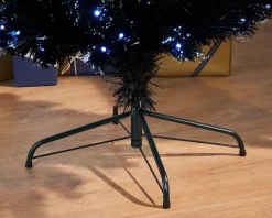 Pre-Lit Fibre Optic Slim Black Christmas Tree, 5 Ft