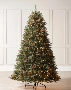 Pre-Lit Full Bodied Decorated Snow Flocked Christmas Tree, 7 Ft
