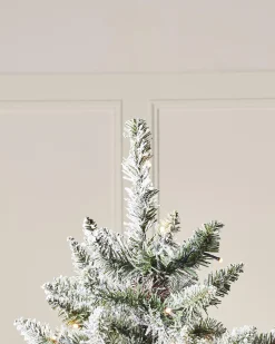Pre-Lit Full Bodied Snow Flocked Christmas Tree, 5 Ft