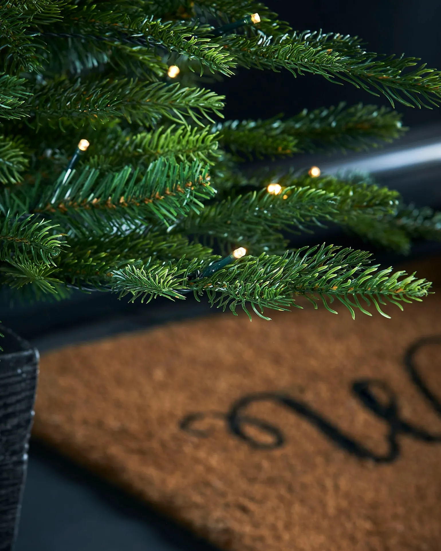 Pre-Lit Grand Fir Potted Christmas Tree, 4 Ft