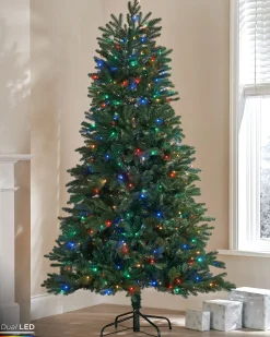 Pre-Lit Mixed Pine Christmas Tree With Remote Control Lights, 7 Ft