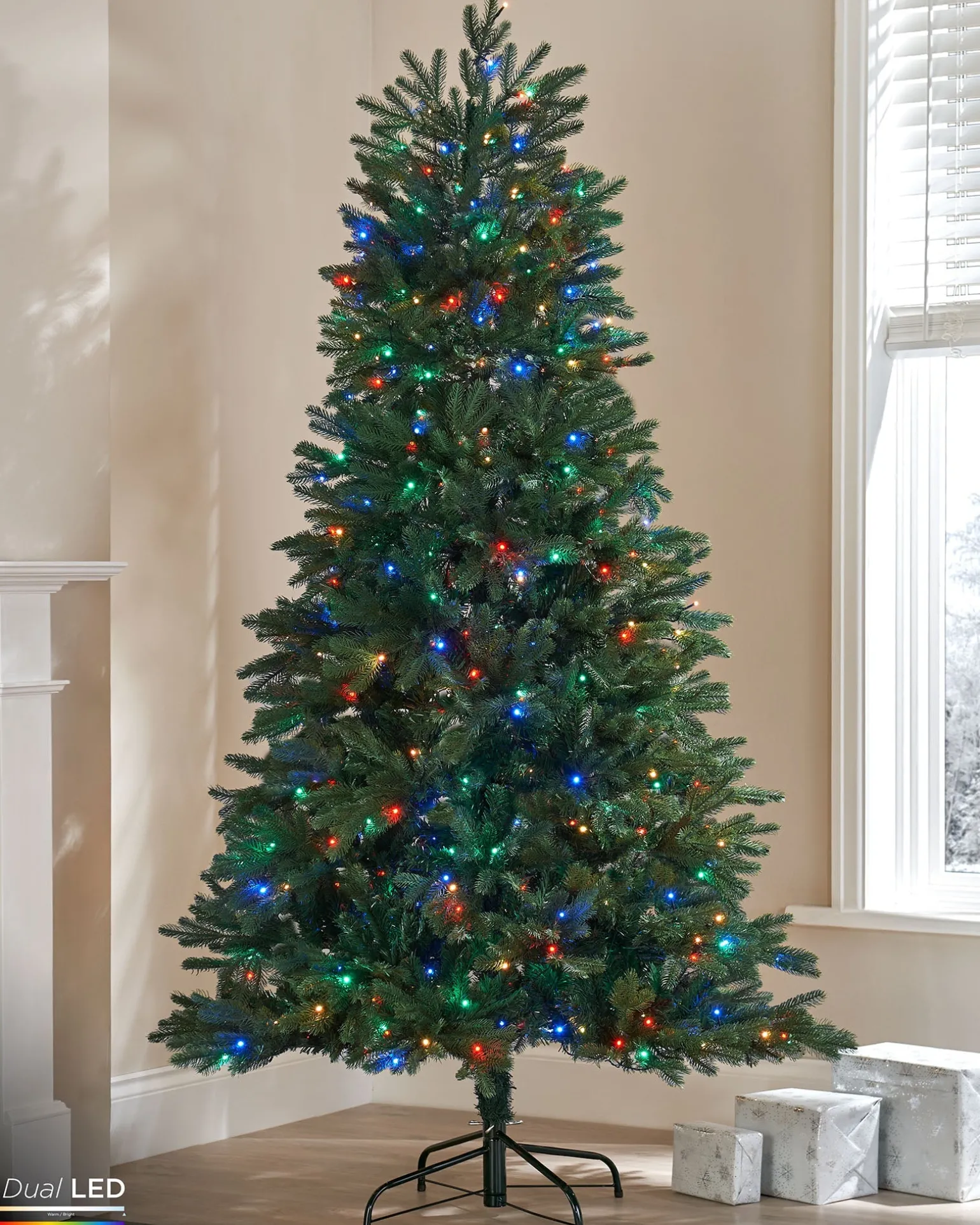 Pre-Lit Mixed Pine Christmas Tree With Remote Control Lights, 8 Ft