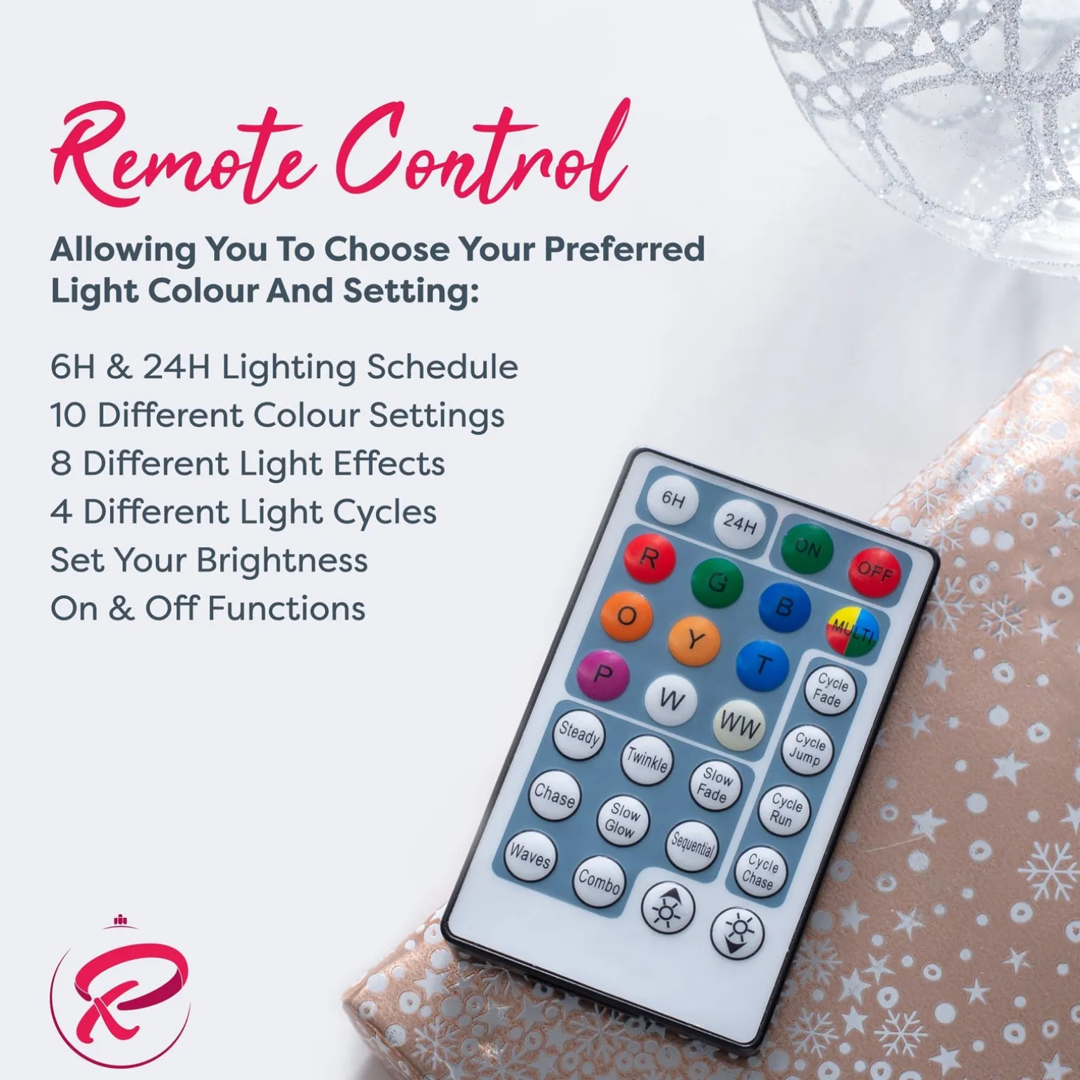 Pre-Lit Mixed Pine Christmas Tree With Remote Control Lights, 8 Ft