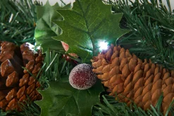 Pre-Lit Multi-Function Decorated Garland, 9 Ft